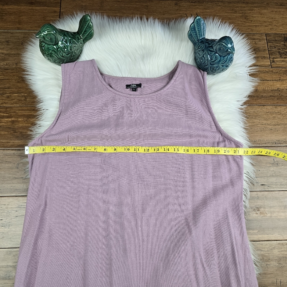Apu A People United Mauve Sleeveless Boho Shabby Chic Maxi Dress Large - Picture 15 of 16